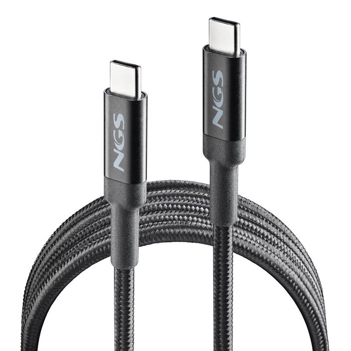 NGS Cable USB-C a USB-C 2m, 100W Carga Rápida, USB 2.0 (480 Mbps), Resistente a Flexión y Tracción, Compatible con Móviles, Tablets y Portátiles