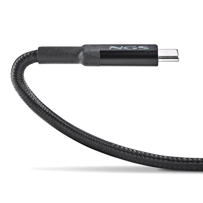 NGS Cable USB-C a USB-C 2m, 100W Carga Rápida, USB 2.0 (480 Mbps), Resistente a Flexión y Tracción, Compatible con Móviles, Tablets y Portátiles