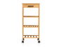 Kinvara Carrito Cocina Bambú 68x9x33 cm, 3 Niveles con Ruedas, Estante Cocina Bambú y Plástico