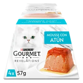 Purina Gourmet Revelations Mousse de Atún en Caja 6x4x57g - Comida Húmeda para Gato