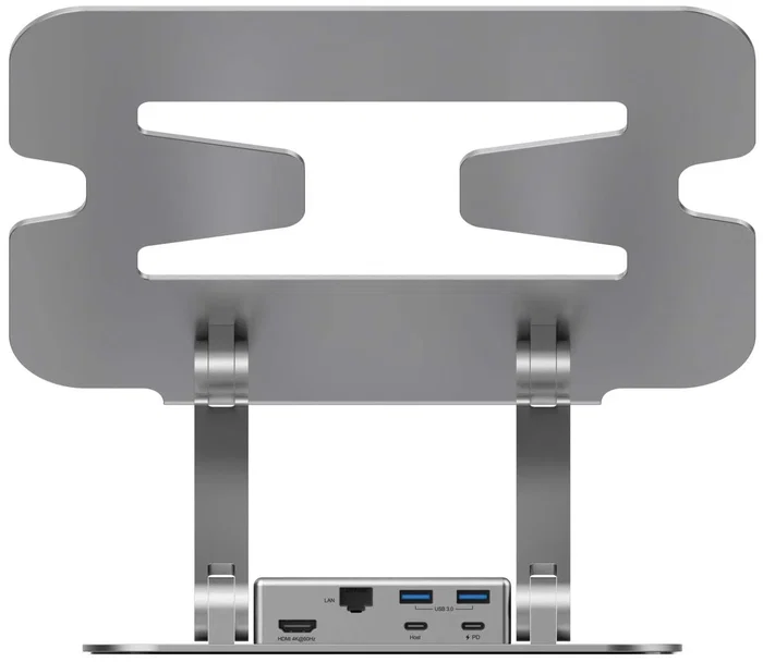 Rapoo UCS-5001 Soporte de mesa para portátil con docking USB-C, color plata Rapoo UCS-5001 Soporte de mesa para portátil con docking USB-C, color plata