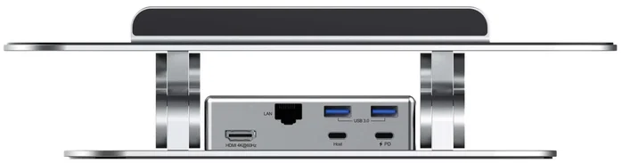 Rapoo UCS-5001 Soporte de mesa para portátil con docking USB-C, color plata Rapoo UCS-5001 Soporte de mesa para portátil con docking USB-C, color plata