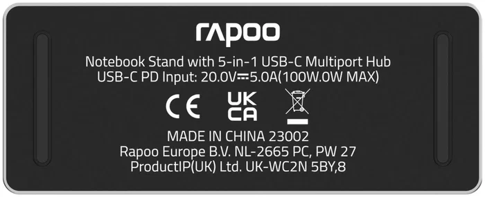 Rapoo UCS-5001 Soporte de mesa para portátil con docking USB-C, color plata Rapoo UCS-5001 Soporte de mesa para portátil con docking USB-C, color plata