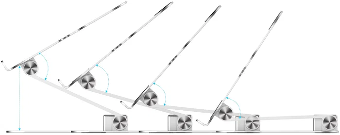 Rapoo UCS-5001 Soporte de mesa para portátil con docking USB-C, color plata Rapoo UCS-5001 Soporte de mesa para portátil con docking USB-C, color plata