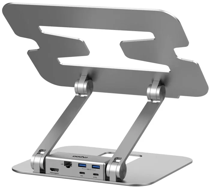 Rapoo UCS-5001 Soporte de mesa para portátil con docking USB-C, color plata Rapoo UCS-5001 Soporte de mesa para portátil con docking USB-C, color plata