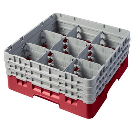 CAMBRO Cesta de lavado 9 comp. 4 alturas Negro