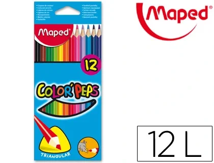 Maped Color'Peps Star Lápices de Colores Surtidos con Estuche de 12 Unidades Maped Color'Peps Star Lápices de Colores Surtidos con Estuche de 12 Unidades