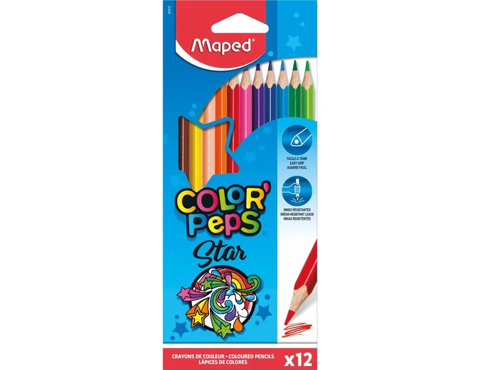 Maped Color'Peps Star Lápices de Colores Surtidos, 12 Unidades