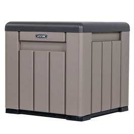 Lifetime Cubo Almacenamiento Gris con Puertas y Techo Abatibles 51,2x51,2x50,8 cm