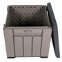 Color Baby Lifetime Cubo de Almacenamiento Gris con Puertas y Techo Abatibles 51,2x51,2x50,8 cm