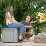 Color Baby Lifetime Cubo de Almacenamiento Gris con Puertas y Techo Abatibles 51,2x51,2x50,8 cm