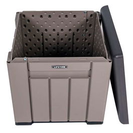 Lifetime Cubo Almacenamiento Gris con Puertas y Techo Abatibles 51,2x51,2x50,8 cm