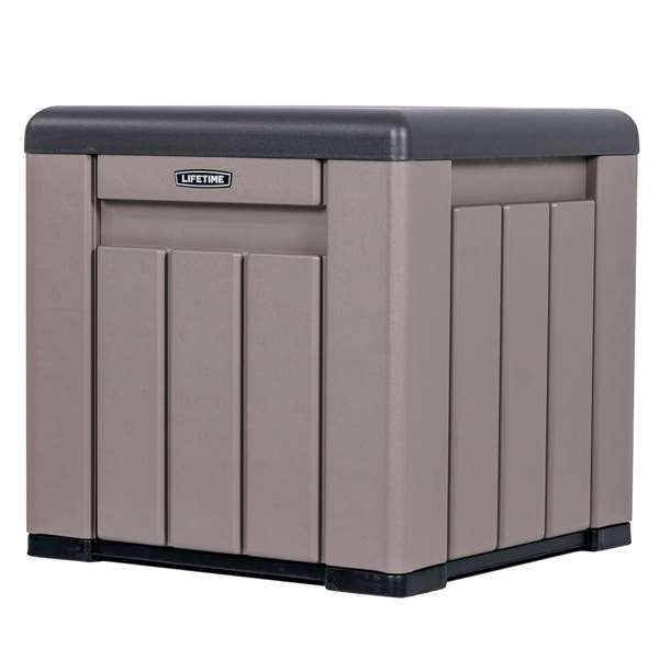 Lifetime Cubo Almacenamiento Gris con Puertas y Techo Abatibles 51,2x51,2x50,8 cm