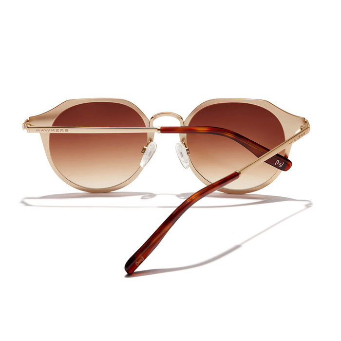 Hawkers WARWICK METAL Gafas de Sol Unisex Redondas Metal Gold Terracota 1 unidad