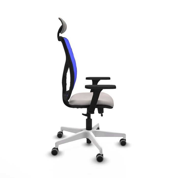 PIQUERAS Y CRESPO Silla de oficina Motilla con mecanismo Sincro/Traslack, Blanco y Azul PIQUERAS Y CRESPO Silla de oficina Motilla con mecanismo Sincro/Traslack, Blanco y Azul