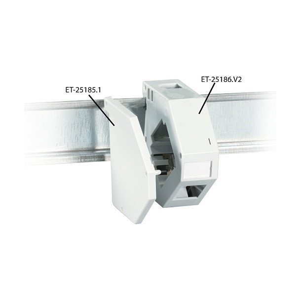 EFB Elektronik Soporte de módulo Keystone 1 puerto ET-25186.V2 para riel DIN Blanco