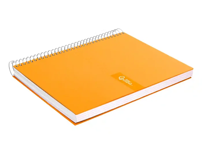 Liderpapel Cuaderno espiral Micro Crafty A4 120h 90gr cuadro 5mm naranja