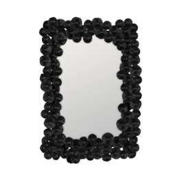 Ixia Espejo Decorativo Negro de Metal y Cristal 82 x 7 x 113 cm