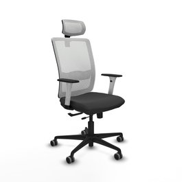 PIQUERAS Y CRESPO Silla de oficina Haches Gris oscuro y Blanco