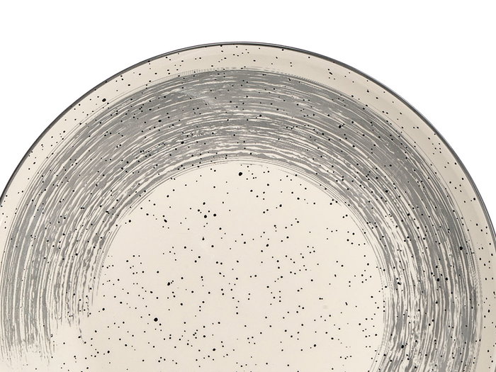 Vessia Vajilla de Cerámica 12 Piezas Patinada Gris, Plato Grande 27 cm, Plato Hondo 20 cm, Plato Pequeño 19 cm (Set de 2)