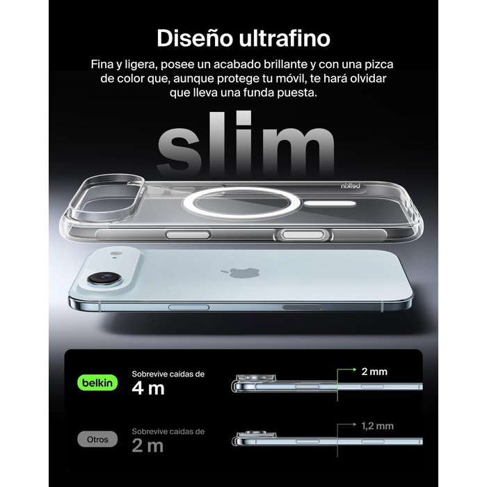 Belkin SheerForce Clear Case para iPhone Air, Transparente