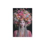 DKD Home Decor Cuadro de Cristal Templado Chica Flores Multicolor 80x120 cm