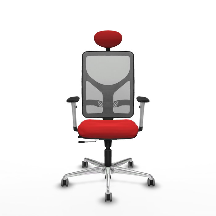PIQUERAS Y CRESPO Silla de oficina Motilla Rojo/Gris con mecanismo Sincro/Traslack
