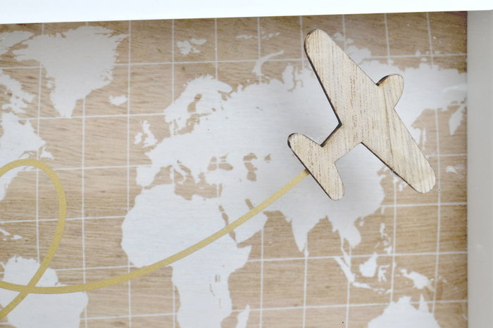 DKD Home Decor Hucha Travel Loft Blanco MDF y Metal 7 x 18 x 20 cm (2 Unidades)