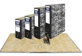 UNIPAPEL Caja de 12 Archivadores de Palanca Novoclas Negro Cuarto Apaisado