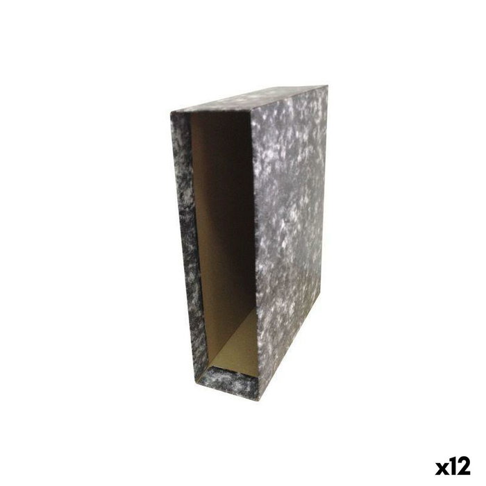 UNIPAPEL Caja de 12 Archivadores de Palanca Novoclas Negro Cuarto Apaisado