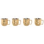 DKD Home Decor Set de 4 Vasos de Chupito Dorados de Acero Inoxidable 60 ml