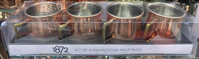 DKD Home Decor Mug Loft Dorado 15 x 6 x 5 cm Set de 4 Piezas Chupito Moscow Mule 60ml