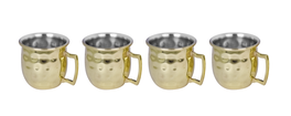 DKD Home Decor Mug Loft Dorado 15 x 6 x 5 cm Set de 4 Piezas Chupito Moscow Mule 60ml