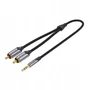 Vention Cable Estéreo Audio 3.5mm Macho a 2 RCA Macho, 3 metros, Gris, BCNBJ