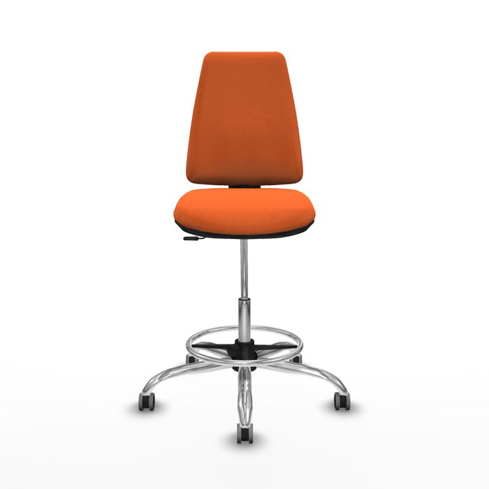 PIQUERAS Y CRESPO Taburete Elche CP Bali naranja base cromada
