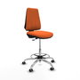 PIQUERAS Y CRESPO Taburete Elche CP Bali naranja base cromada