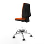 PIQUERAS Y CRESPO Taburete Elche CP Bali naranja base cromada