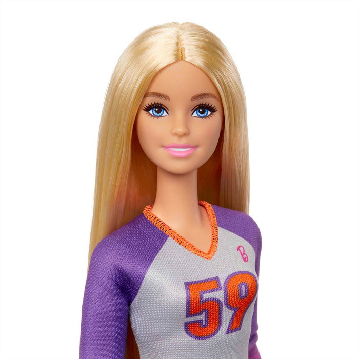 Barbie HKT72 Muñeca Tu Puedes Ser Jugadora Voleibol Made to Move 22 Articulaciones, Balón y Uniforme Completo +3 años