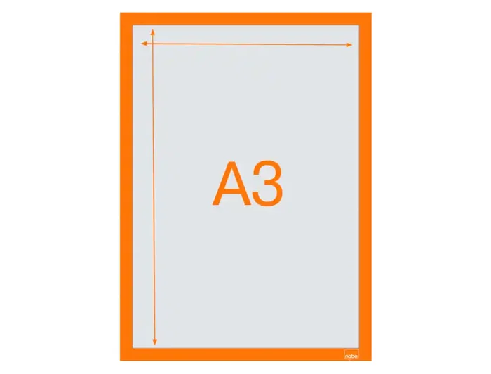 Nobo Marco Porta Anuncios Magnético Autoadhesivo DIN A3 Naranja Pack 2 Unidades