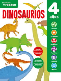 SALDAÑA Cuaderno de Repaso Temático Luminiscente 4 Años Dinosaurios