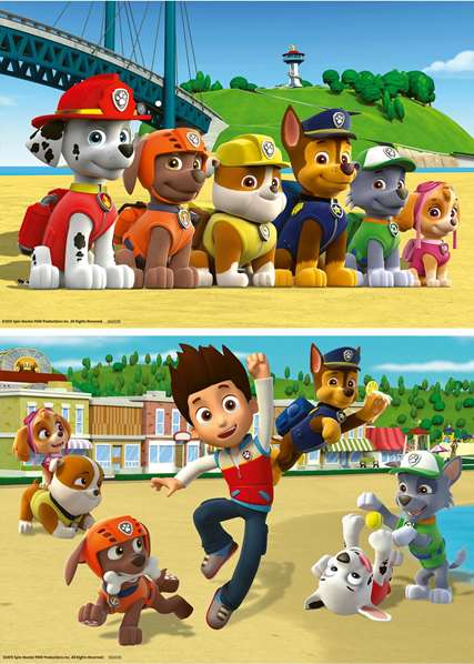 Ravensburger Puzzle Paw Patrol - Pack de 2 Puzzles Infantiles de 24 Piezas Cada Uno, Incluye Mini Póster (Idiomas: DE, EN, FR, ES, IT, NL)