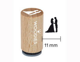 Woodies Sello mini de madera y caucho novios 15x25mm