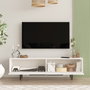 Hanah Home ON19-W Conjunto Muebles Salón Blanco Soporte TV 160cm Mesa Centro 90cm