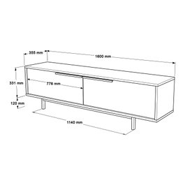 Hanah Home ON19-W Conjunto Muebles Salón Blanco Soporte TV 160cm Mesa Centro 90cm