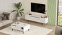 Hanah Home ON19-W Conjunto Muebles Salón Blanco Soporte TV 160cm Mesa Centro 90cm