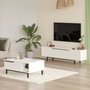 Hanah Home ON19-W Conjunto Muebles Salón Blanco Soporte TV 160cm Mesa Centro 90cm