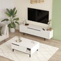 Hanah Home ON19-W Conjunto Muebles Salón Blanco Soporte TV 160cm Mesa Centro 90cm