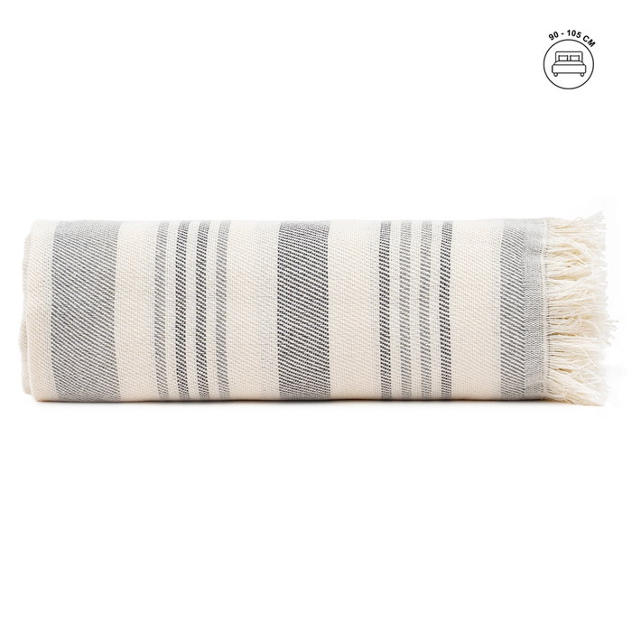 Ixia Colcha de Rayas Beige-gris Algodón 200 x 260 cm Ixia Colcha de Rayas Beige-gris Algodón 200 x 260 cm