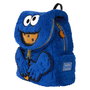 Loungefly Mochila Peluche Cookie Monster Barrio Sésamo con Monedero Extraíble, 22,86x11,43x26,67cm, Felpa y Cuero Vegano