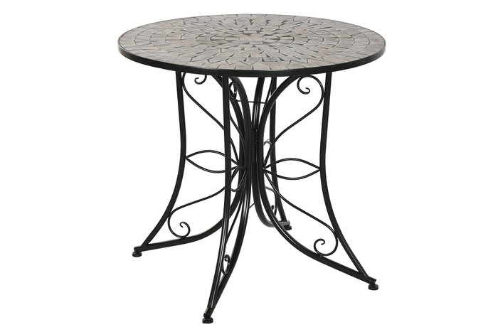 DKD Home Decor Mesa Redonda de Comedor en Metal y Cerámica Negro DKD Home Decor Mesa Redonda de Comedor en Metal y Cerámica Negro